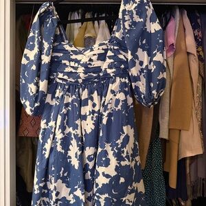 Abercrombie & Fitch Emerson Navy and White Patterned Dress